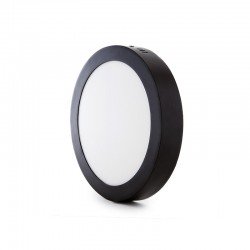 Plafón LED Circular Superficie Ø215Mm 18W 1450Lm 30.000H Negro