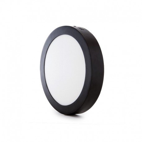 Plafón LED Circular Superficie Ø215Mm 18W 1450Lm 30.000H Negro